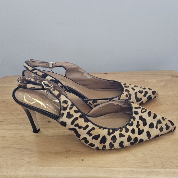J. Renee Leopard Animal Print Halley Slingback Pointed Toe Heels Shoes. Size 9. - Picture 5 of 8
